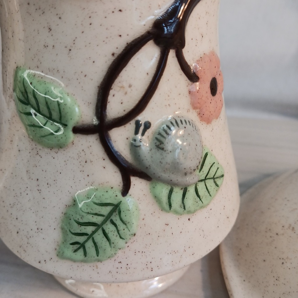 Vintage Butterfly Pitcher Set Ceramic Retro